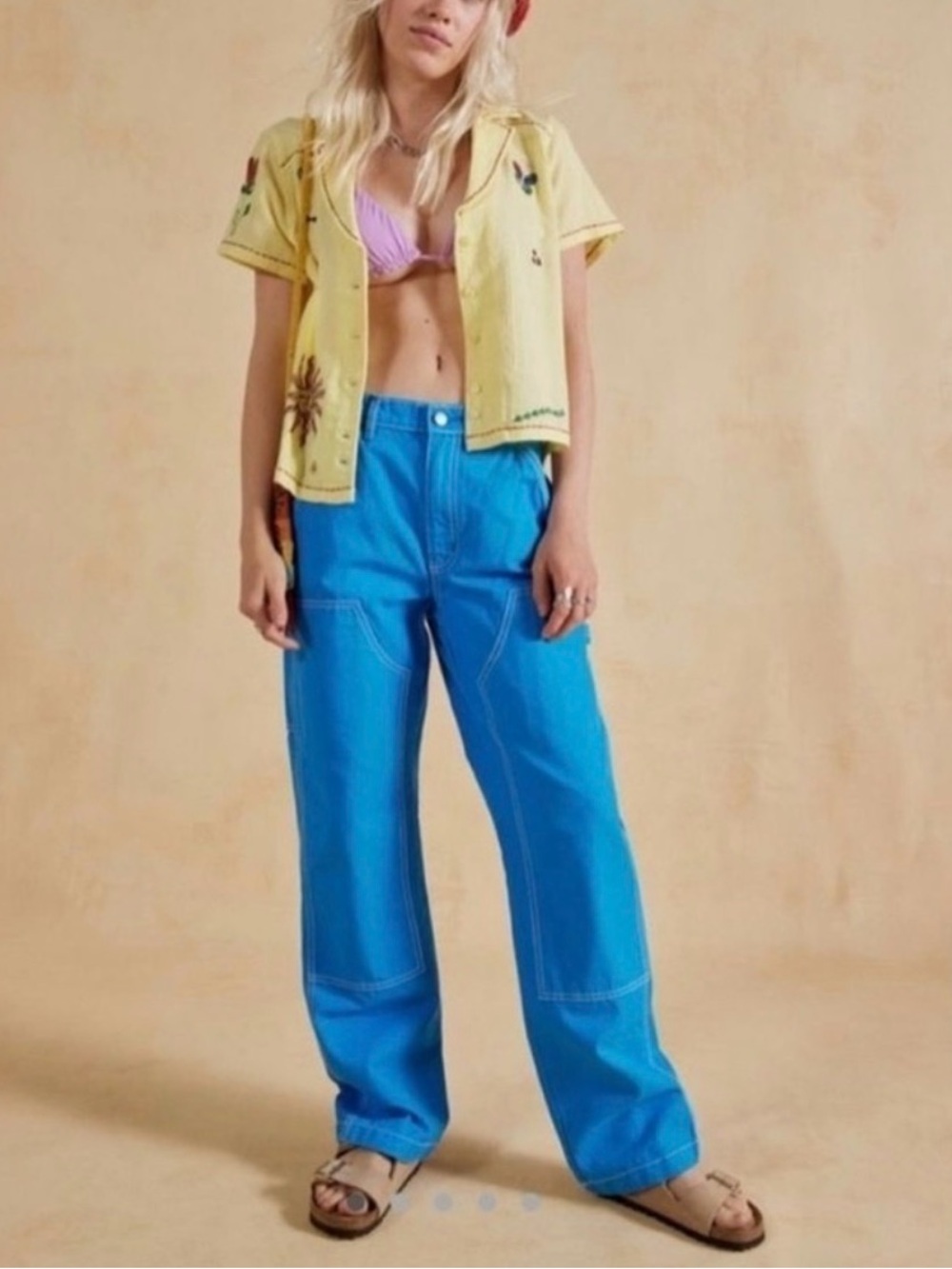 BDG Bright Blue High-Rise Wide-Leg Pants